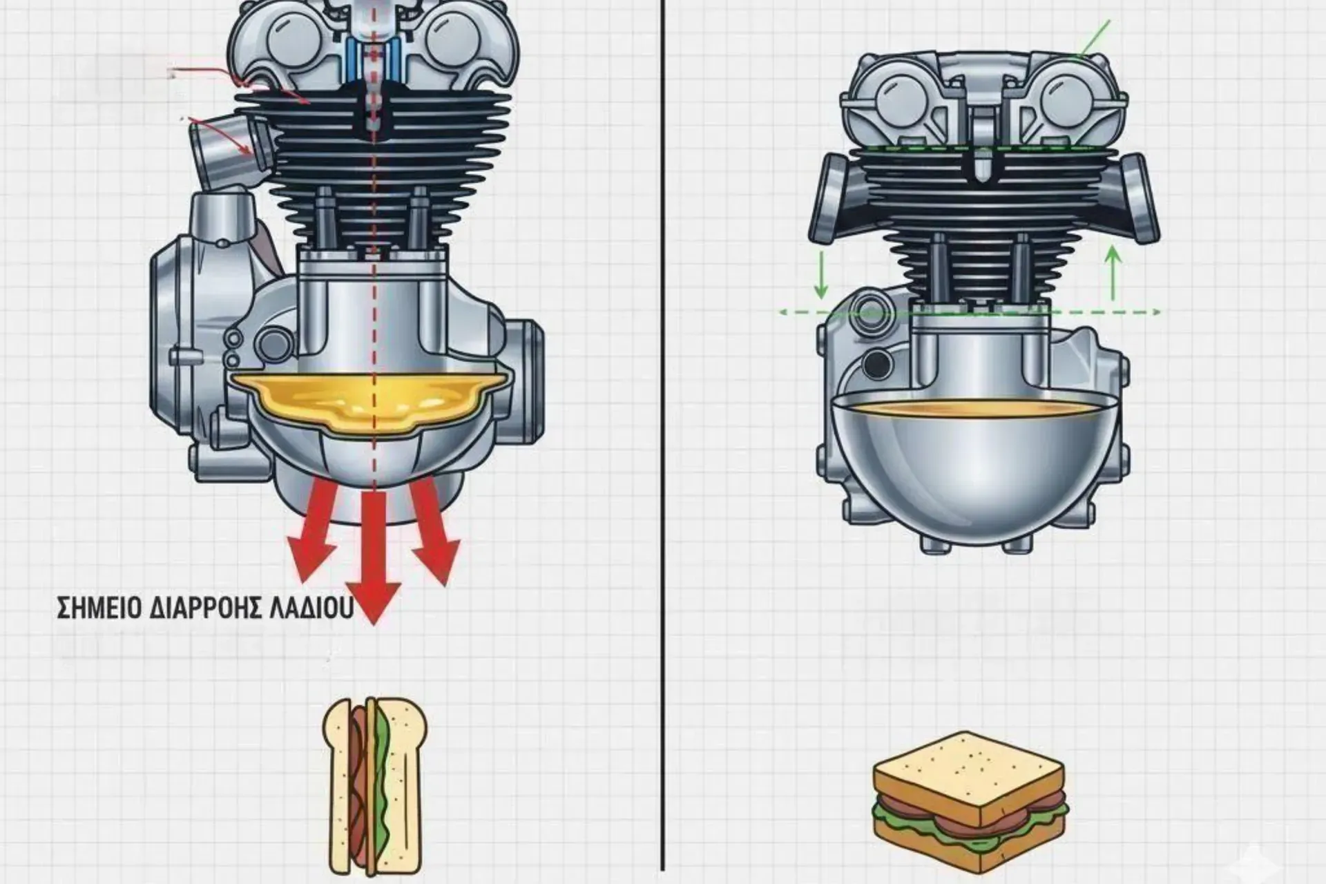 vertical vs horizontal crankcase like a sandwich